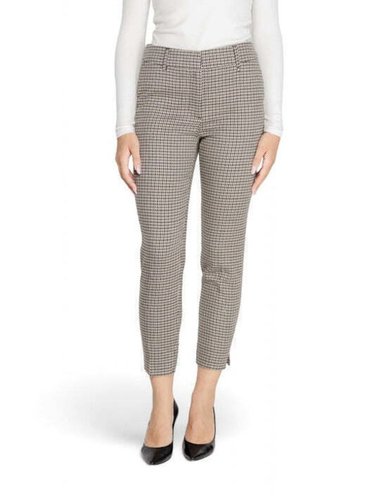 Only Women's Fabric Trousers Checked Black