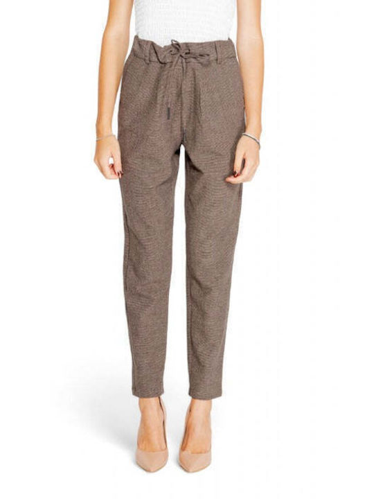 Only Women's Fabric Trousers Brown