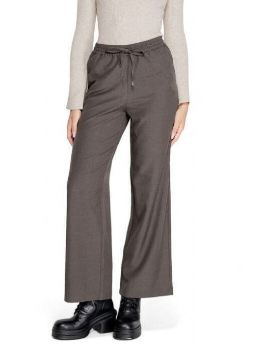 Only Women's Fabric Trousers Gray