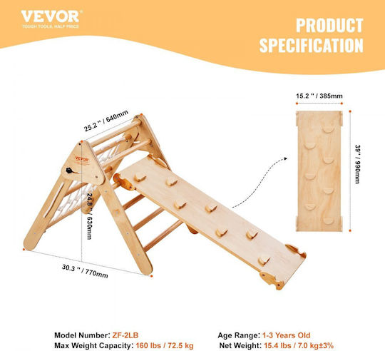 Vevor Kletterset für Kinder 4 in 1 mit Kletterfläche aus Holz