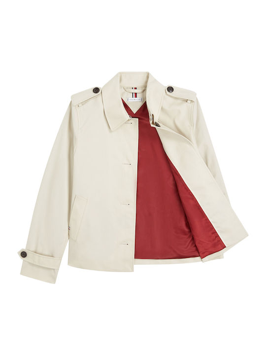 Damen Ecru Trenchcoat Oversized