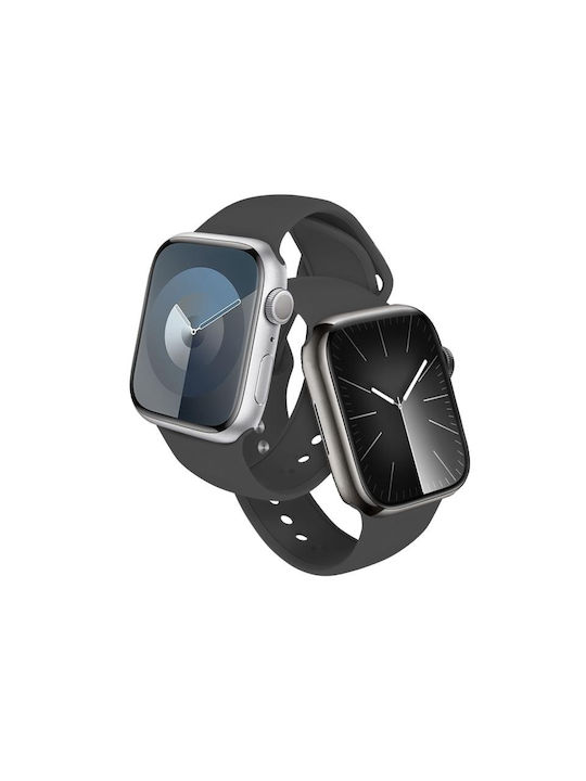 Crong Liquid Каишка за Apple Watch 42 44 45 49 мм Графит