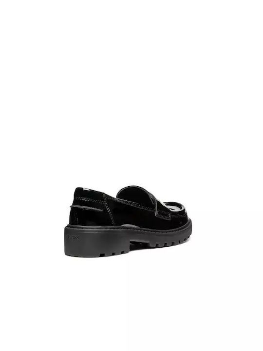 Girls Patent Leather Slip-On Moccasins Casey Black