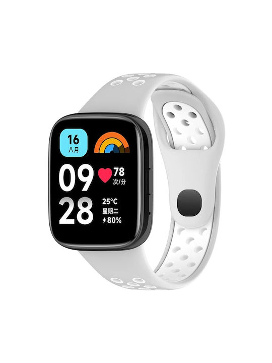 Λουράκι Σιλικόνης Grey White (Redmi Watch 3 Active)