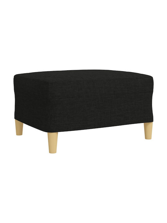 Living Room Furniture Set 3-Seater & 2-Seater & Stool Black
