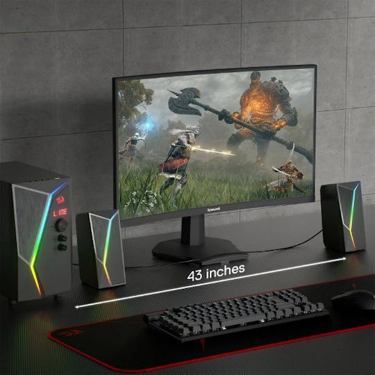 Redragon ANVIL PRO GS520-PRO Ασύρματα Ηχεία Υπολογιστή 2.1 με RGB Φωτισμό και Bluetooth Ισχύος 25W σε Μαύρο Χρώμα