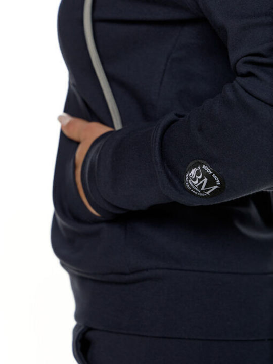 Women's Sweatshirt Jacket Hooded Navy Blue