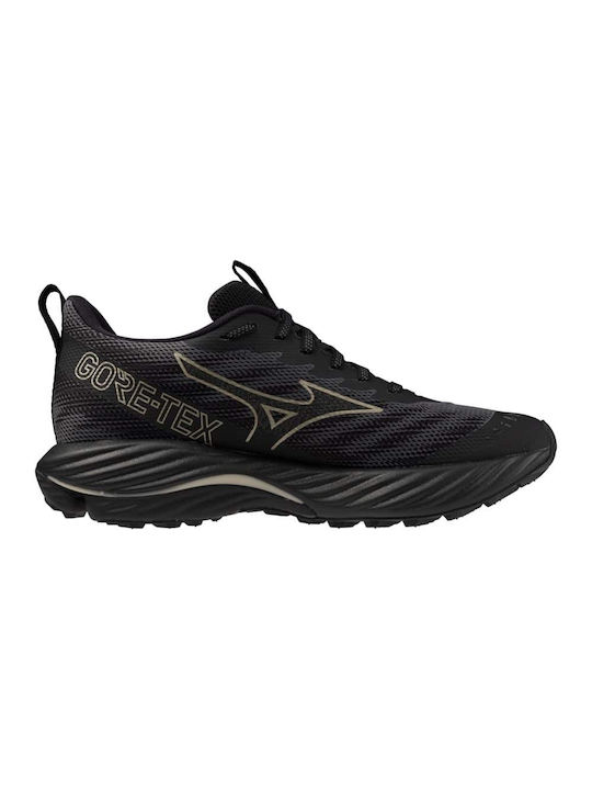 Mizuno Wave Rider Γυναικεία Αθλητικά Παπούτσια Αδιάβροχα με Μεμβράνη Gore-Tex Iron Gate / Ge Gold / Black