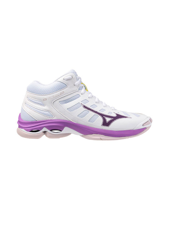 Mizuno Wave Voltage 2 Mid Sport Shoes Volleyball White / Purple