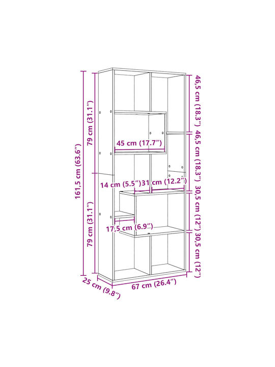 Bibliothek White 67x25x161.5cm