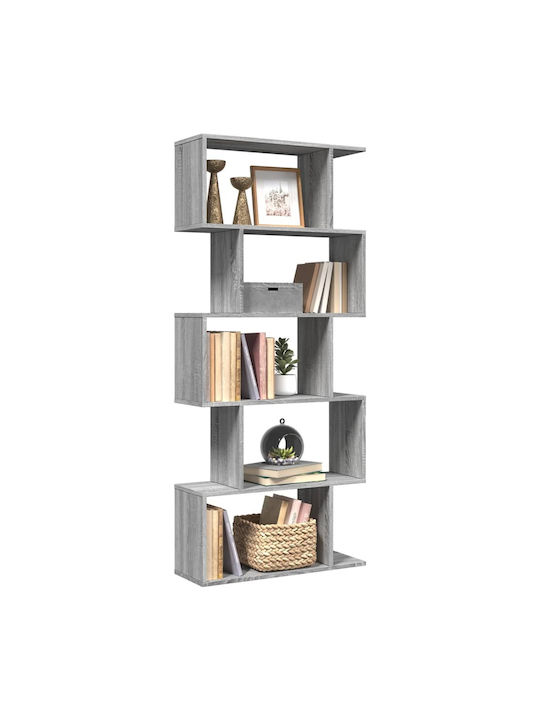 Grey Bookcase 70x24x161cm