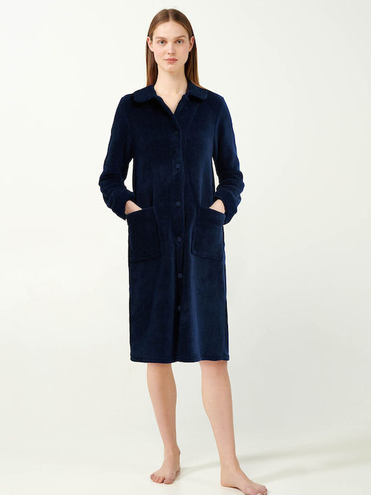 Vamp Winter Damen Vlies Robe Blue