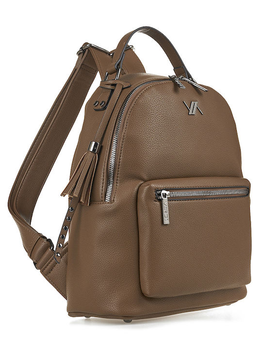 Verde Damen Tasche Rucksack Tabac Braun