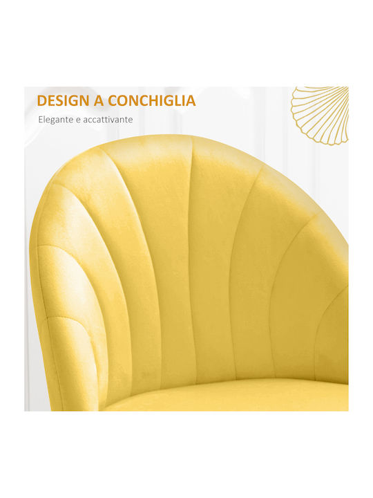 Dining Room Fabric Chair Yellow and Black 52x54x79cm 2pcs