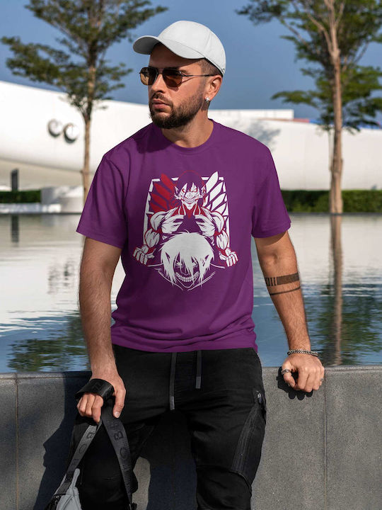 iLovePrints Titan Tricou Atac pe Titan Violet Bumbac