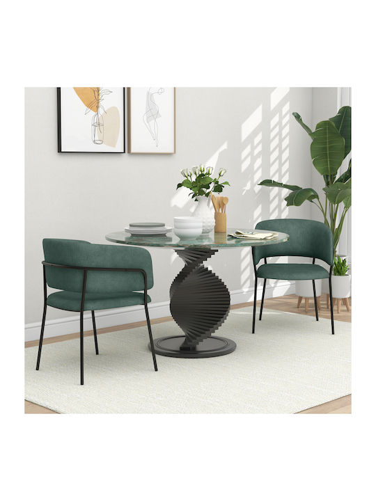 Kitchen Fabric Armchair Green 57x53x73cm 2pcs