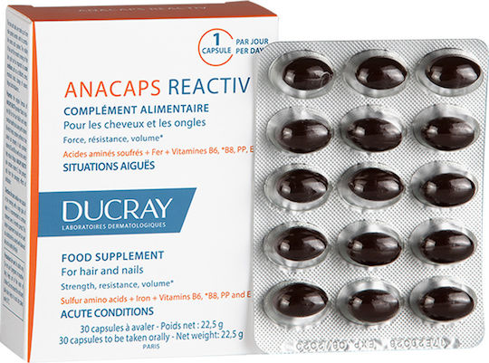 Ducray Anacaps Reactiv Supplement for Healthy Hair 30 Capsules