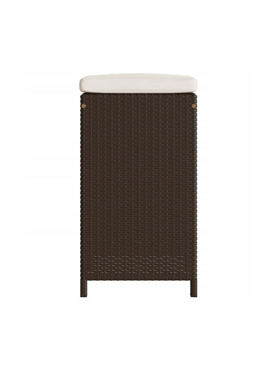 Hocker für Bar Für den Außenbereich Rattan mit Kissen Coffee 6Stück 40x40x76cm