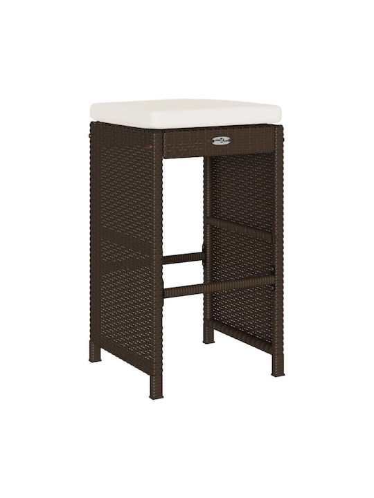 Hocker für Bar Für den Außenbereich Rattan mit Kissen Coffee 6Stück 40x40x76cm