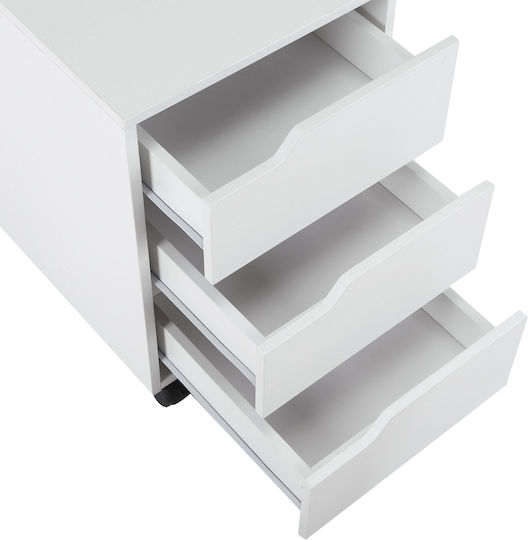 Συρταριέρα Γραφείου από MDF & Μέταλλο Λευκό 40x50x57.5cm