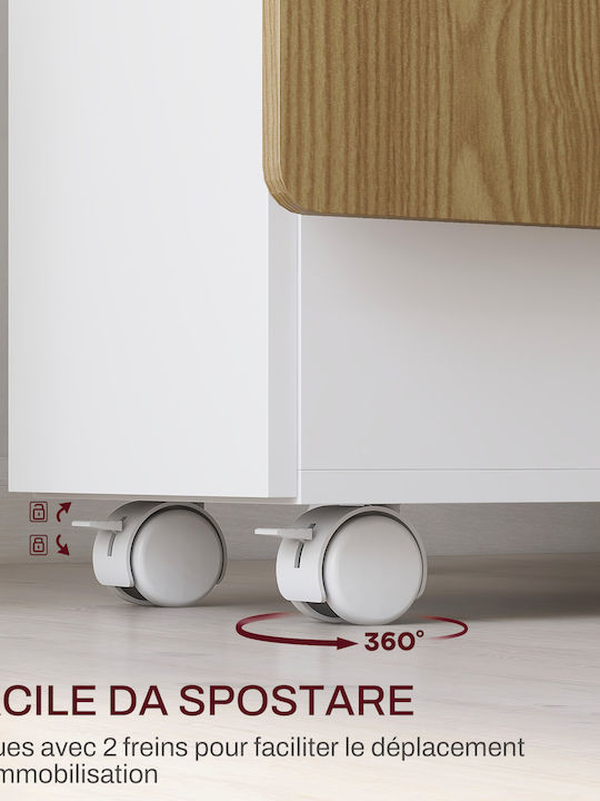 Τραπέζι Κουζίνας Ξύλινο Λευκό Και Ξύλινο 140x76x74εκ.