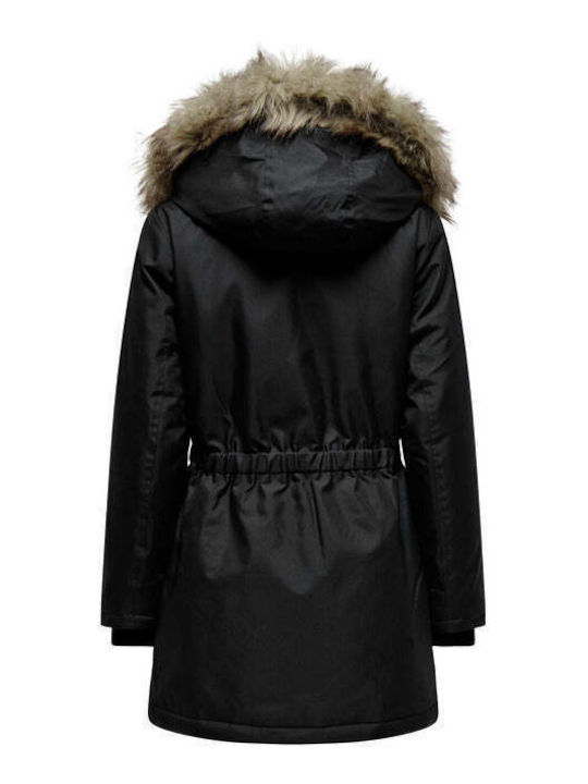 Only Women's Long Lifestyle Jacket for Winter Black