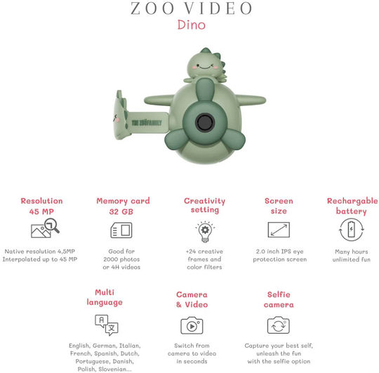 The Zoofamily Παιδική Φωτογραφική Μηχανή 50MP Πράσινη
