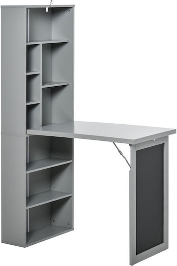 Schreibtisch Holz mit Bücherregal Gray mit Metallbeinen 98x51x153cm