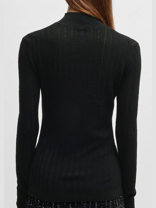 Hugo Boss Women's Sweater Woolen Striped Black