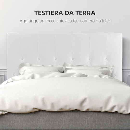 HomCom Κεφαλάρι Κρεβατιού με Δερματίνη Λευκό 160x120cm