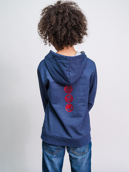 Kinder-Sweatshirt mit Kapuze Blau