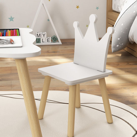 Kids Table and Chairs Set for Painting White Aiyaplay