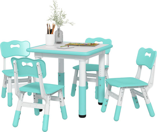 Kinder Tischset mit Stühlen Grün Aiyaplay