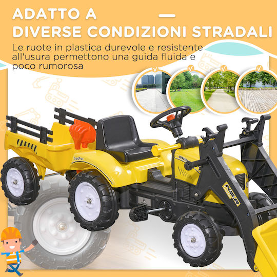 HomCom Εκσκαφέας Αυτοκινητάκι Ride On για 36+ μηνών Κίτρινο