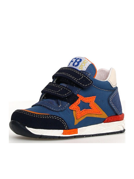 Kids Sneakers High with Scratch Navy Blue