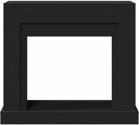 vidaXL Metallic Fireplace Screen with Panels 100x30x87.5cm Black