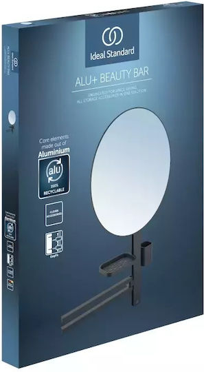 Ideal Standard Round Bathroom Mirror made of Metal 50x50cm Black
