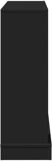 vidaXL Metallic Fireplace Screen with Panels 100x30x87.5cm Black
