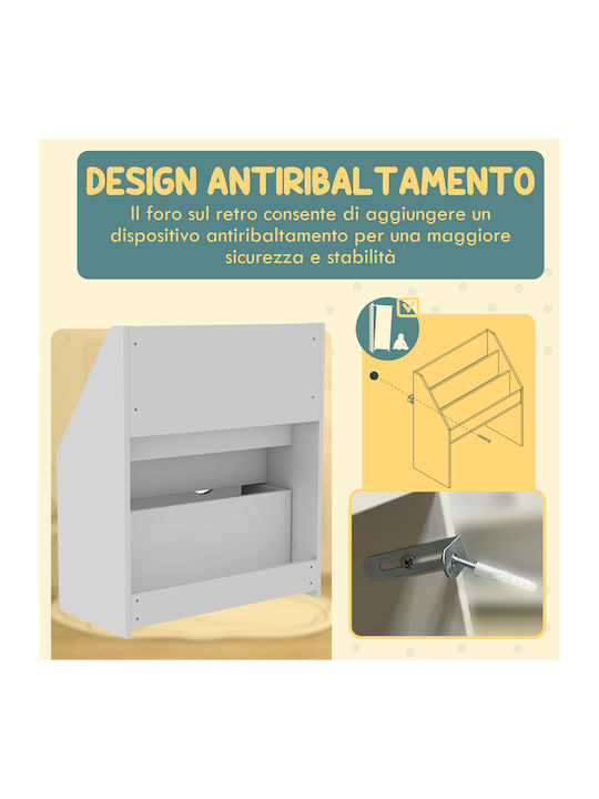 Βιβλιοθήκη Δαπέδου Ξύλινη Λευκή 62.5x30x70cm 311-075V80WT
