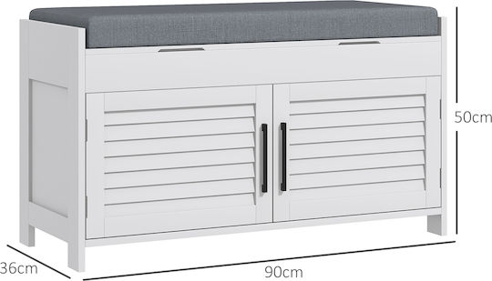 Fabric Shoe Organizer White 90x36x50cm