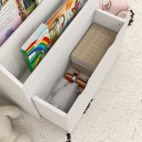 Bücherregal Boden Weiß 62.5x30x70cm
