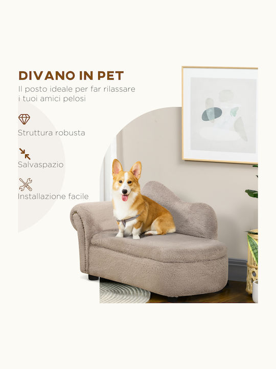 Pawhut Sofa Dog Bed Beige 80x46cm