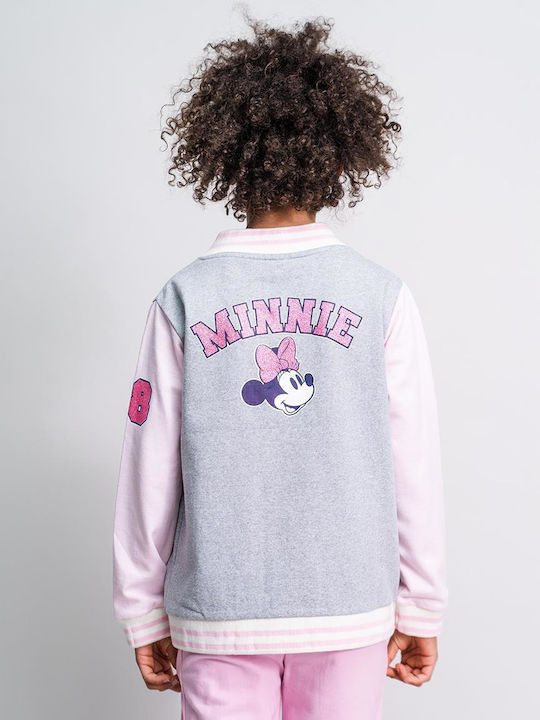 Sportlich Kinder-Sweatshirtjacke Baumwolle Rosa Minnie
