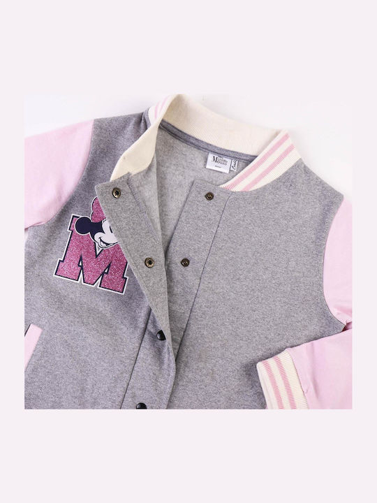 Sportlich Kinder-Sweatshirtjacke Baumwolle Rosa Minnie
