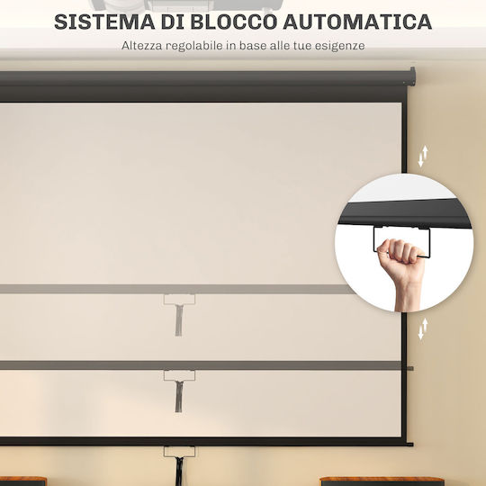 HomCom Οθόνη Προβολής Projector Οροφής με Λόγο Εικόνας 4:3 244x183cm / 120"