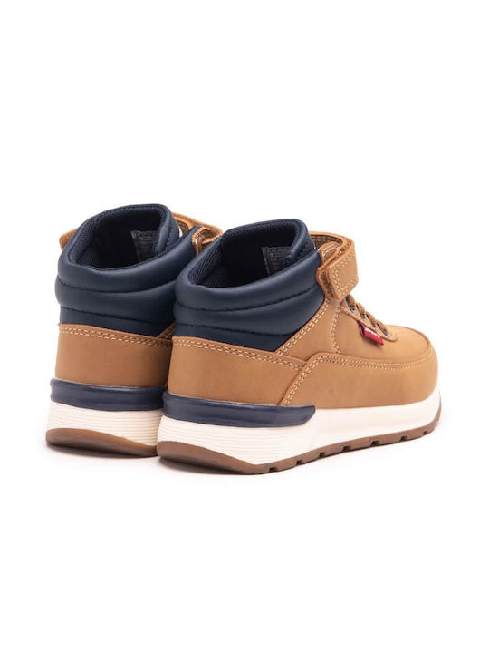 Levi's Kids PU Leather Boots with Lace Yellow