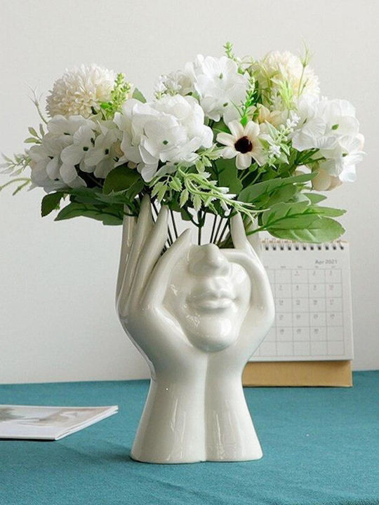 Ceramic Flower Pot Zola Thinking Woman's Face 18 X 16 X 10 Cm