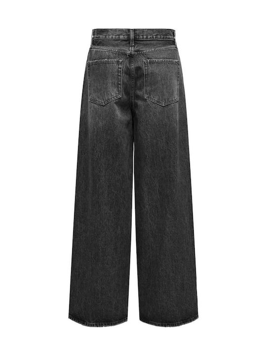 Only Women's Jean Trousers in Wide Line Washed Black