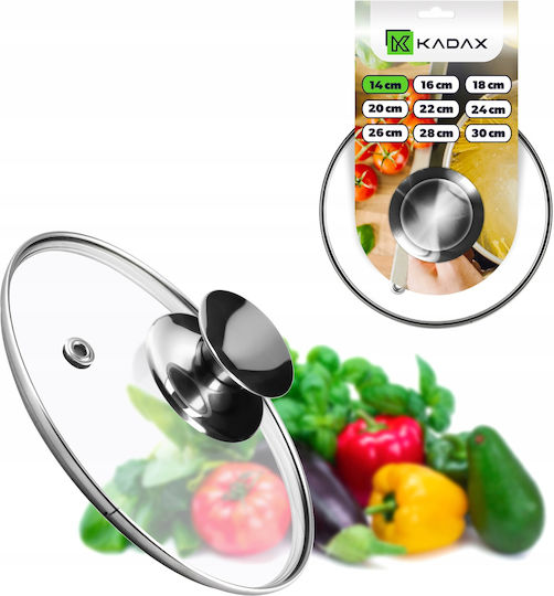 Kadax Καπάκι για Τηγάνι και Κατσαρόλα Γυάλινο 14cm 30761