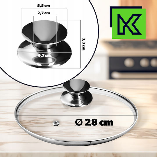 Kadax Glass Lid for Pan and Pot 28cm